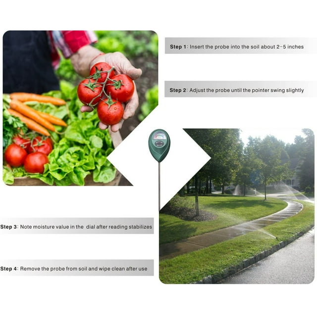 Soil Moisture Meter, Plant Water Monitor, Soil Hygrometer Sensor for Gardening, Farming, Indoor and Outdoor Plants, No Batteries Required
