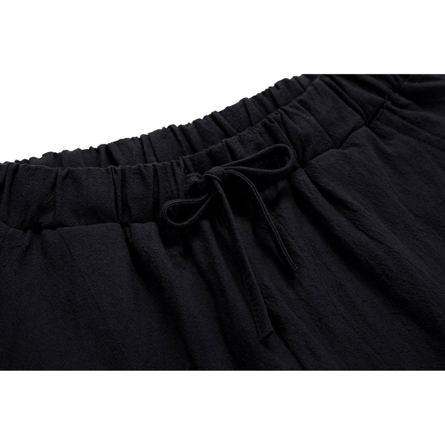SOMER Pants for Women Flowy Casual Drawstring Waist Wide Leg Loose Cotton Linen Palazzo Pants with Pocket
