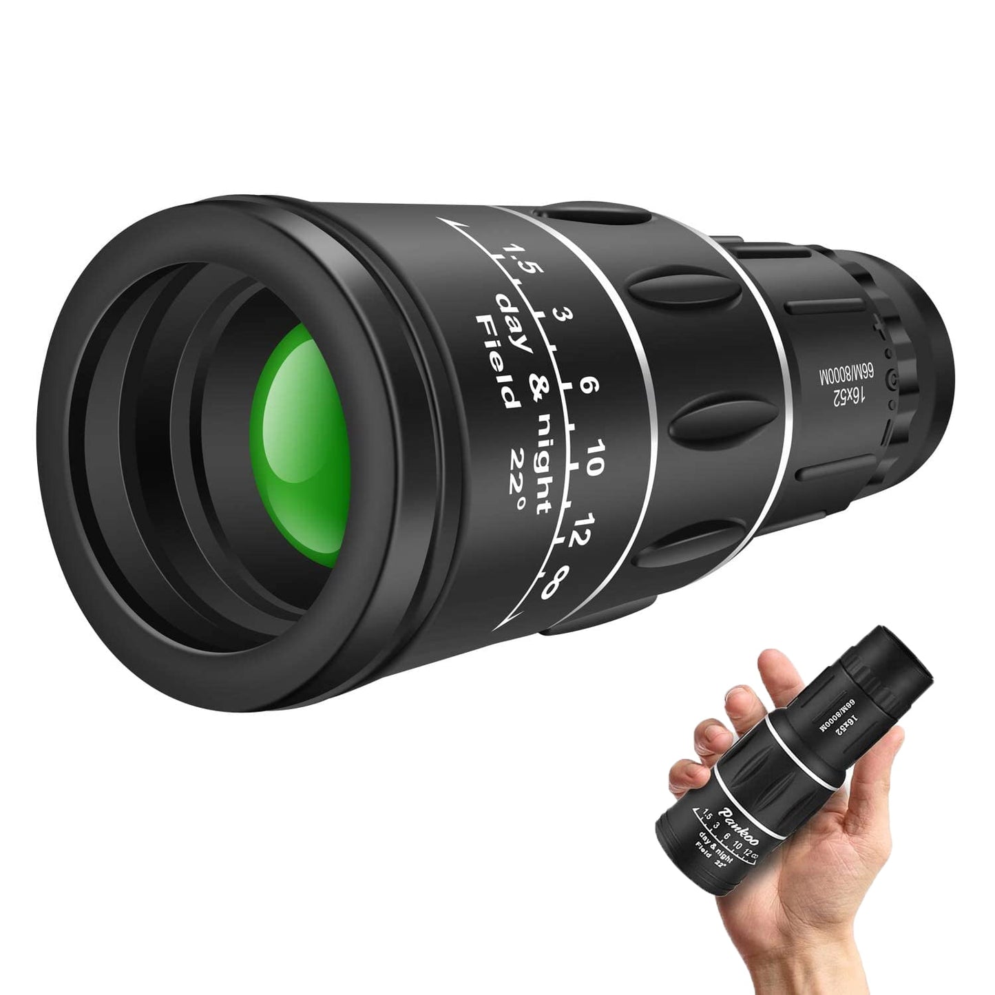 16x52 Monocular Dual Focus Optics Zoom Telescope for Birds Watching / Wildlife / Hunting / Camping / Hiking / Tourism / Armoring / Living Concert 66m/8000m