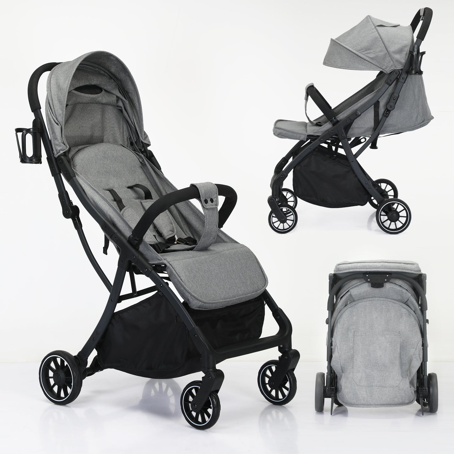 Baby Stroller, 2 in 1 Convertible Baby Stroller Folding Infant Newborn Reversible Bassinet Pram