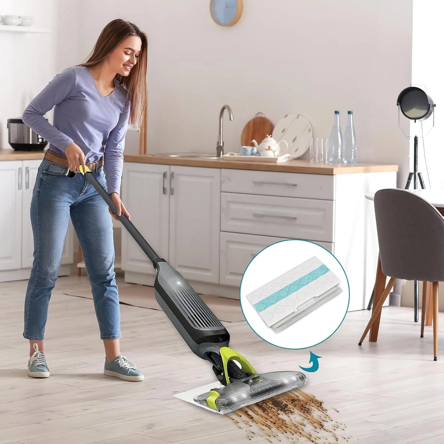 20-Pack Disposable Absorbent mop Replacement Pads Compatible with VM252 VM251 VM250 VM200 VC205 QM250 Models, Essential Replacement Accessories for Household Vacuum mops