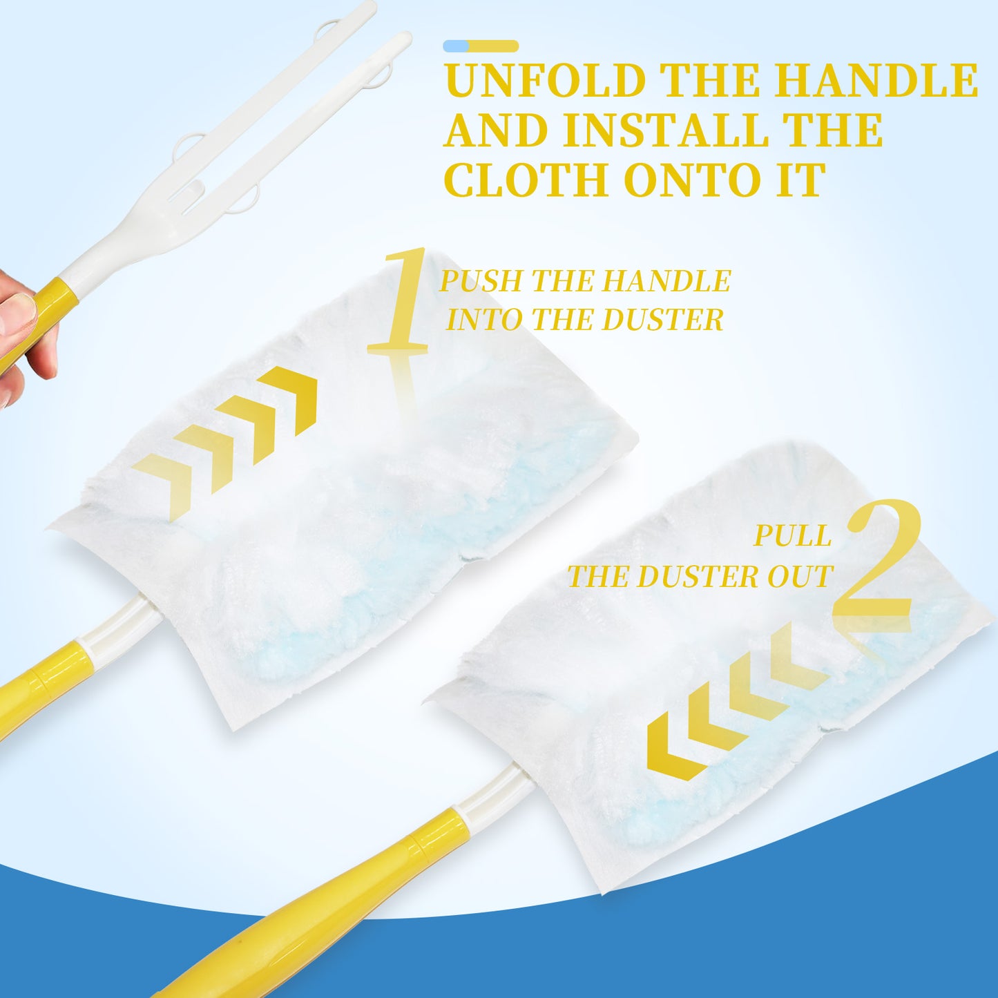 50 Count Duster Refills Compatible with Swiffer Dusters, Multi-Surface Heavy Duty Duster Refills Only with 1 Handle, Microfiber Dusters for Cleaning