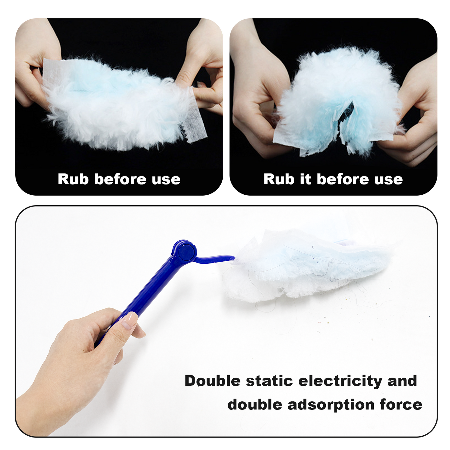 30 Pcs Duster Refills, Multi Surface Refills Efficient Disposable Feather Duster for Cleaning compatible with Swiffer Dusters with 1 Extendable Long Handle
