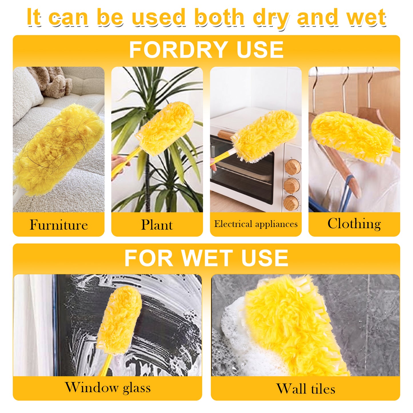 30-Count Heavy Duty 360° Microfiber Duster Refills, Larger Size, Unscented, Multisurface Cleaning for Blinds, Fans and Corners, Orange