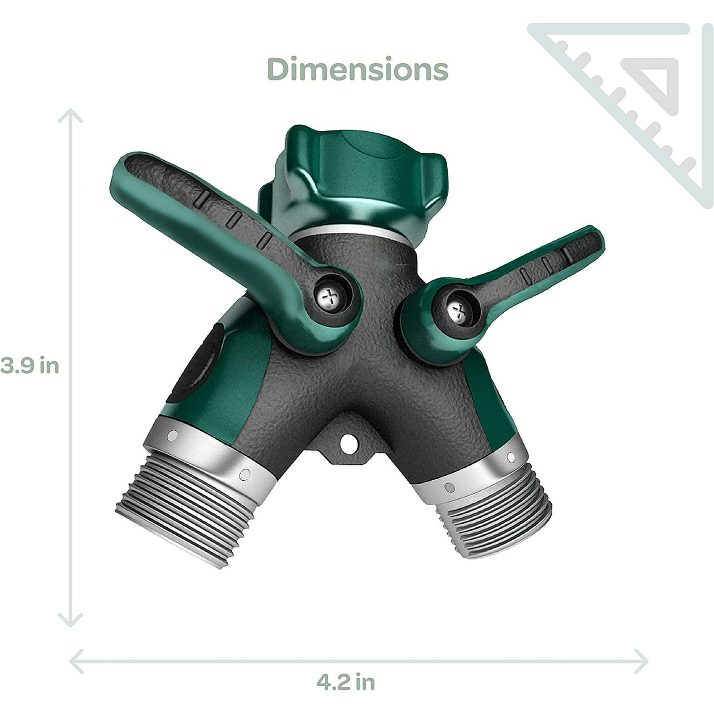 Garden Hose Splitter 2 Way, Hose splitter, Faucet Splitter, Y Splitter 2 Valves, Hose Bib Splitter, All Metal (1 Pack)