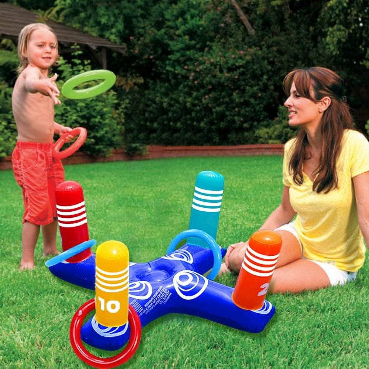 8PCS Rings Multiplayer Water Pool Game Inflatable Pool Ring Toss Game Toys for Kid Adult, Swimming Floats for Pool Beach Party