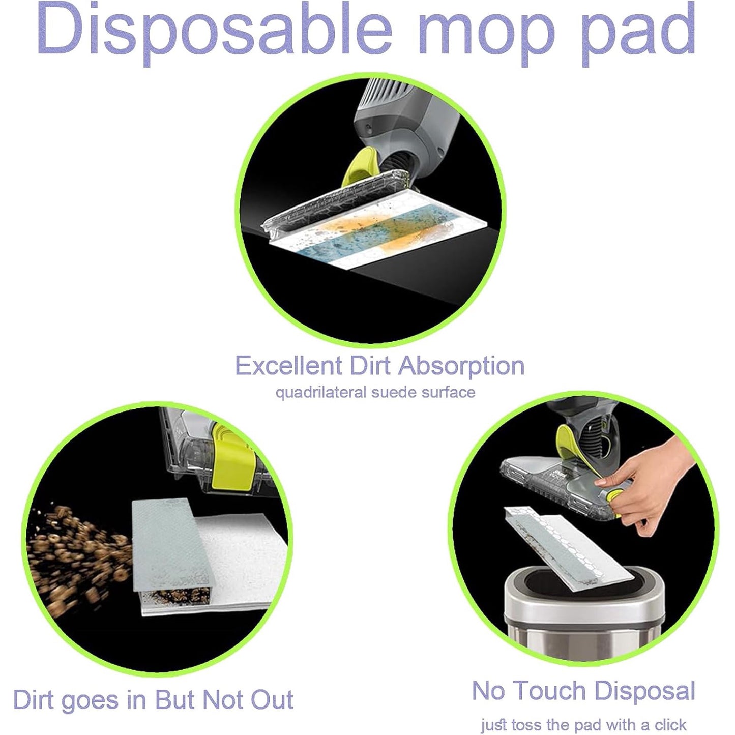 Disposable Hard Floor Vacuum and Mop Pad Refills. Compatible with Models VM252, VM200, VM190, VM250, VM251, VM200C, VM252C, QM250, VC205. Suitable for All Sealed Floors.(12 Pack)