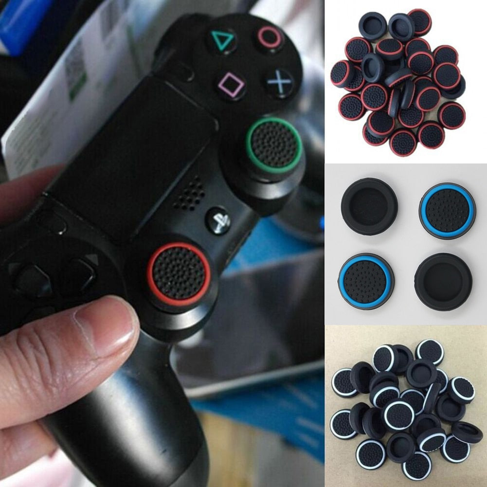 For Sony PlayStation 4 PS4/PS3/PS2 controller Accessory 4Pcs Controller Thumb Silicone Stick Grip Cap Cover for PS3 PS4 XBOX ONE