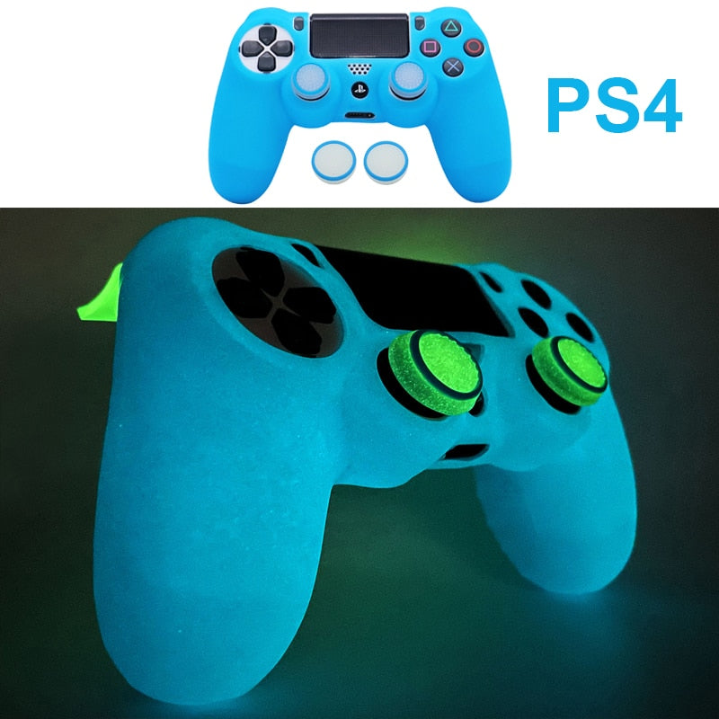 Glow in Dark Soft Silicone Case For Playstation4 5 Controle Games Accessories Gamepad Joystick Case Cover for PS4 PS5 Controller