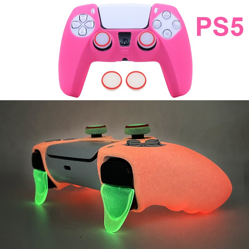 Glow in Dark Soft Silicone Case For Playstation4 5 Controle Games Accessories Gamepad Joystick Case Cover for PS4 PS5 Controller