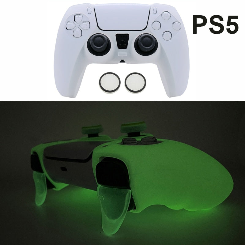 Glow in Dark Soft Silicone Case For Playstation4 5 Controle Games Accessories Gamepad Joystick Case Cover for PS4 PS5 Controller