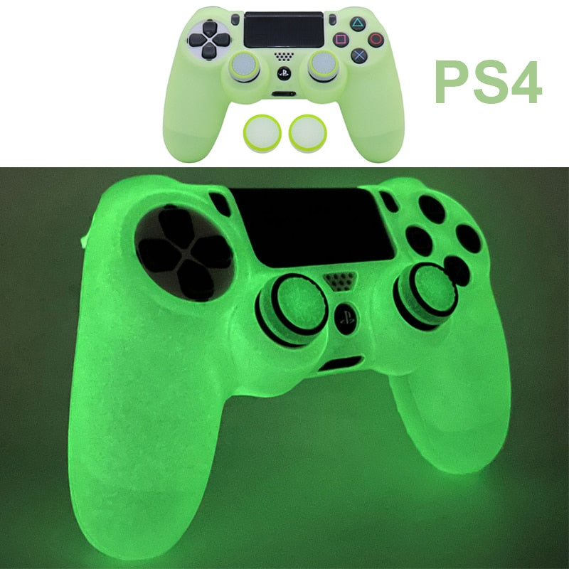 Glow in Dark Soft Silicone Case For Playstation4 5 Controle Games Accessories Gamepad Joystick Case Cover for PS4 PS5 Controller
