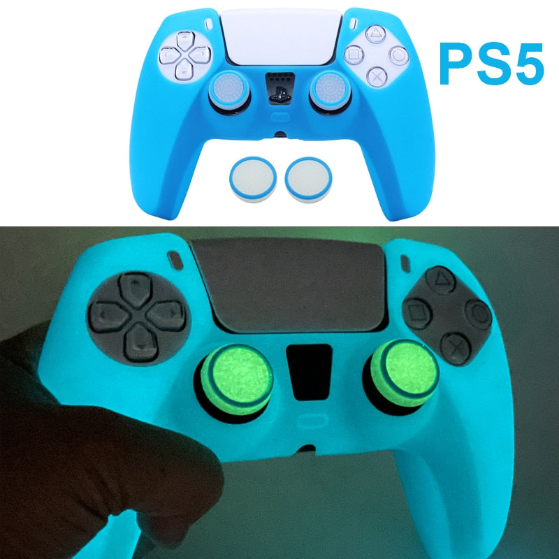 Glow in Dark Soft Silicone Case For Playstation4 5 Controle Games Accessories Gamepad Joystick Case Cover for PS4 PS5 Controller