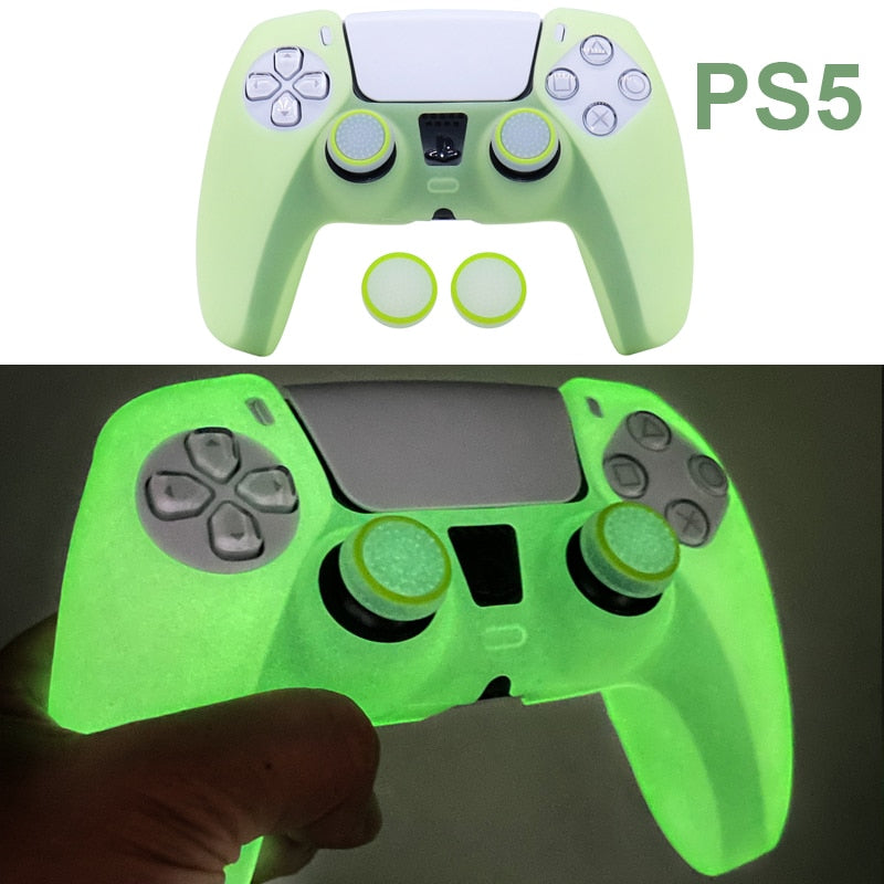 Glow in Dark Soft Silicone Case For Playstation4 5 Controle Games Accessories Gamepad Joystick Case Cover for PS4 PS5 Controller
