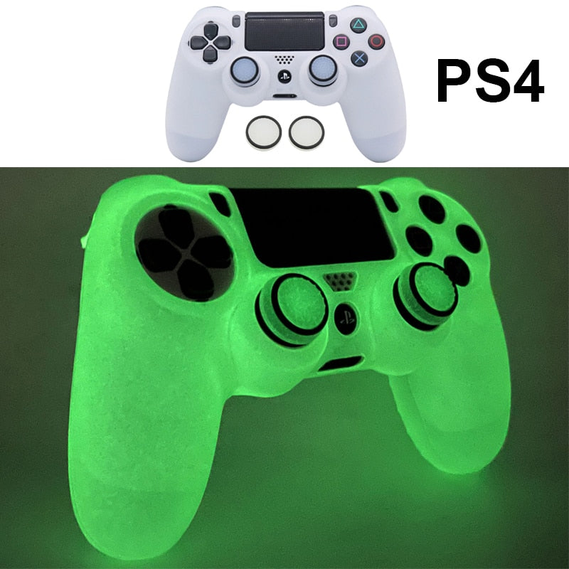 Glow in Dark Soft Silicone Case For Playstation4 5 Controle Games Accessories Gamepad Joystick Case Cover for PS4 PS5 Controller