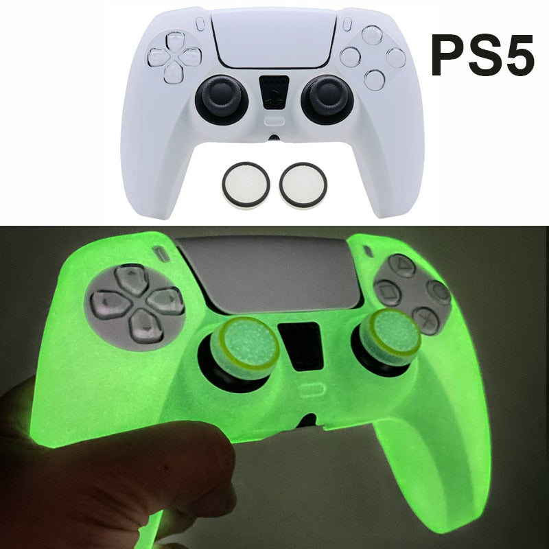 Glow in Dark Soft Silicone Case For Playstation4 5 Controle Games Accessories Gamepad Joystick Case Cover for PS4 PS5 Controller