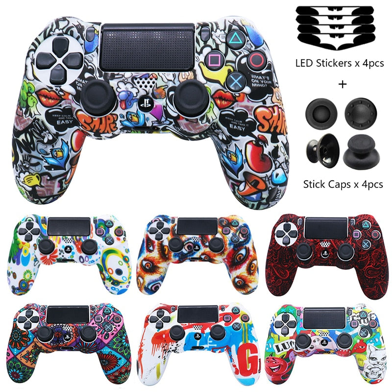 Silicone Controle Case Skin For PS4 Controller For Playstation 4 Dual shok 4 Slim Pro Video Game Accessories Gamepad Joystick