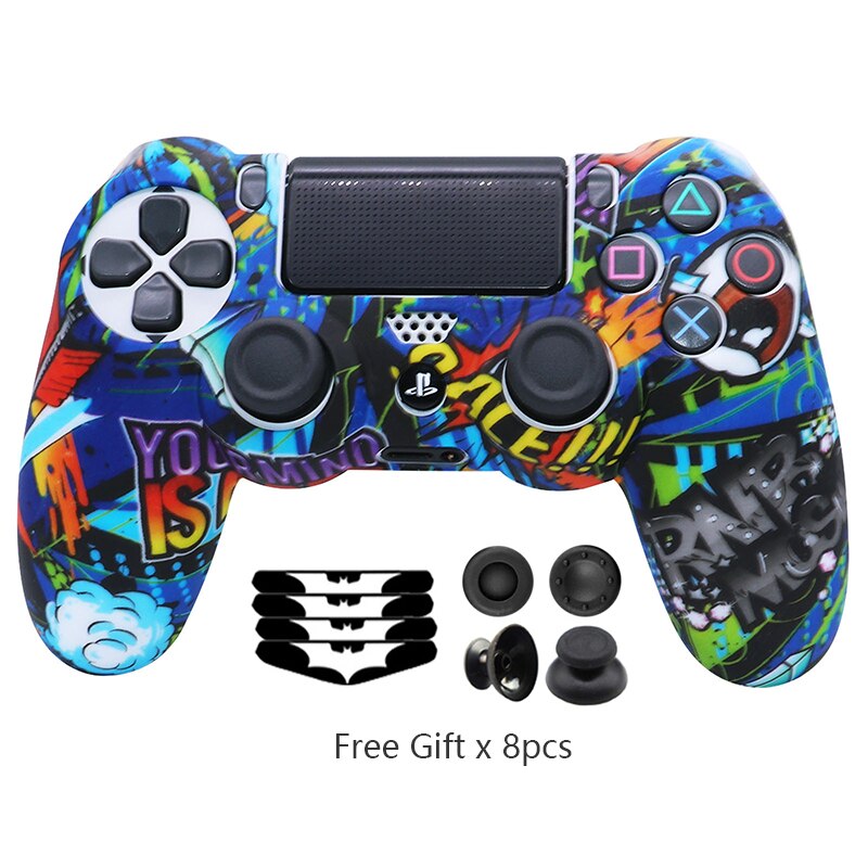 Silicone Controle Case Skin For PS4 Controller For Playstation 4 Dual shok 4 Slim Pro Video Game Accessories Gamepad Joystick