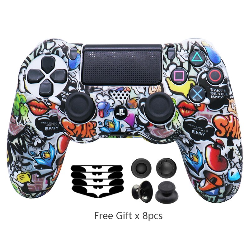 Silicone Controle Case Skin For PS4 Controller For Playstation 4 Dual shok 4 Slim Pro Video Game Accessories Gamepad Joystick