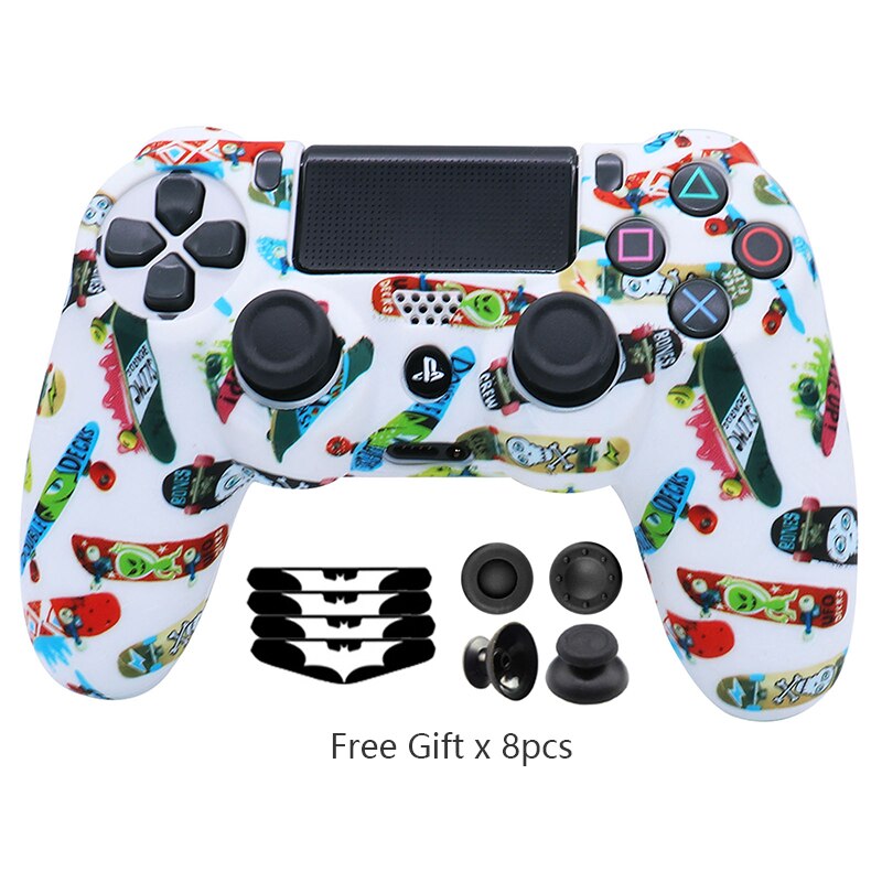 Silicone Controle Case Skin For PS4 Controller For Playstation 4 Dual shok 4 Slim Pro Video Game Accessories Gamepad Joystick