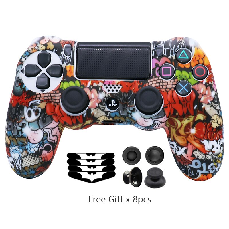 Silicone Controle Case Skin For PS4 Controller For Playstation 4 Dual shok 4 Slim Pro Video Game Accessories Gamepad Joystick