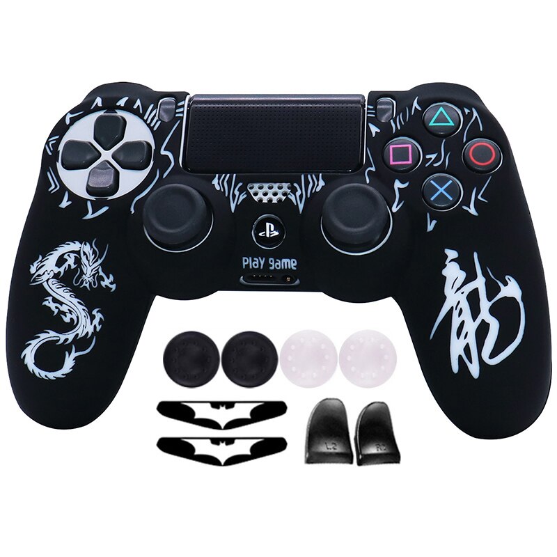 Silicone Soft Laser CarvingControl Case For PS4 Controller Skin Cases Gamepad Joystick Game Accessories Cover For Playstation 4