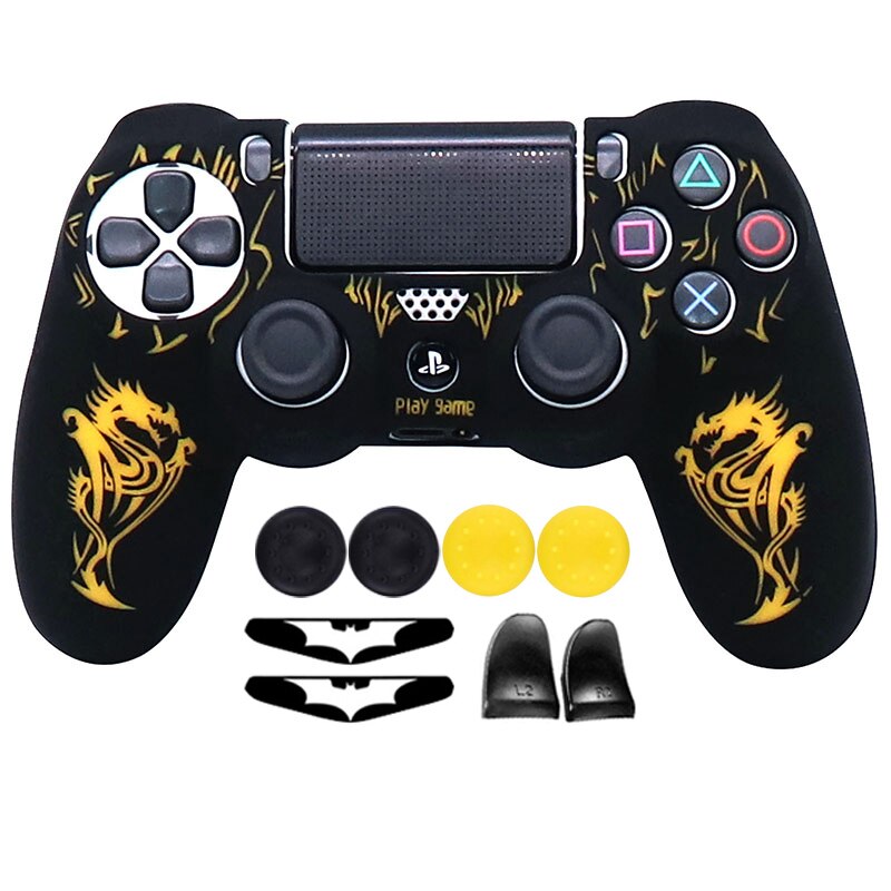 Silicone Soft Laser CarvingControl Case For PS4 Controller Skin Cases Gamepad Joystick Game Accessories Cover For Playstation 4
