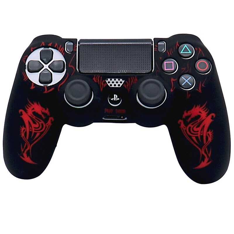 Silicone Soft Laser CarvingControl Case For PS4 Controller Skin Cases Gamepad Joystick Game Accessories Cover For Playstation 4