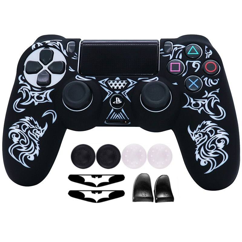Silicone Soft Laser CarvingControl Case For PS4 Controller Skin Cases Gamepad Joystick Game Accessories Cover For Playstation 4