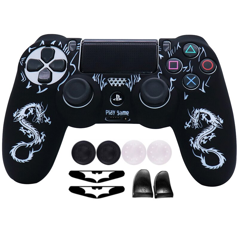 Silicone Soft Laser CarvingControl Case For PS4 Controller Skin Cases Gamepad Joystick Game Accessories Cover For Playstation 4