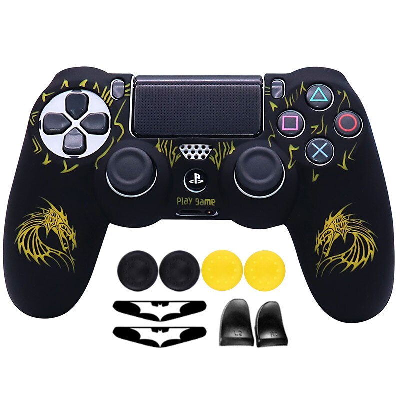 Silicone Soft Laser CarvingControl Case For PS4 Controller Skin Cases Gamepad Joystick Game Accessories Cover For Playstation 4