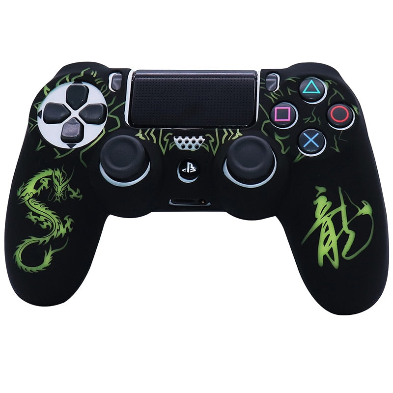 Silicone Soft Laser CarvingControl Case For PS4 Controller Skin Cases Gamepad Joystick Game Accessories Cover For Playstation 4