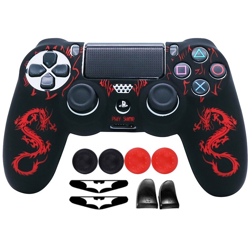 Silicone Soft Laser CarvingControl Case For PS4 Controller Skin Cases Gamepad Joystick Game Accessories Cover For Playstation 4