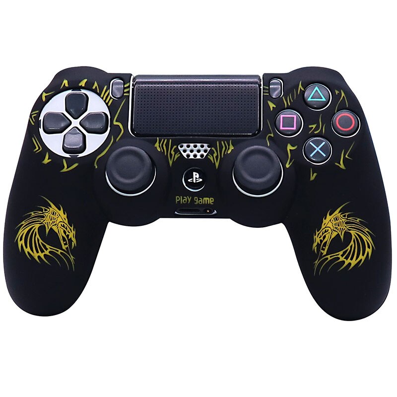 Silicone Soft Laser CarvingControl Case For PS4 Controller Skin Cases Gamepad Joystick Game Accessories Cover For Playstation 4