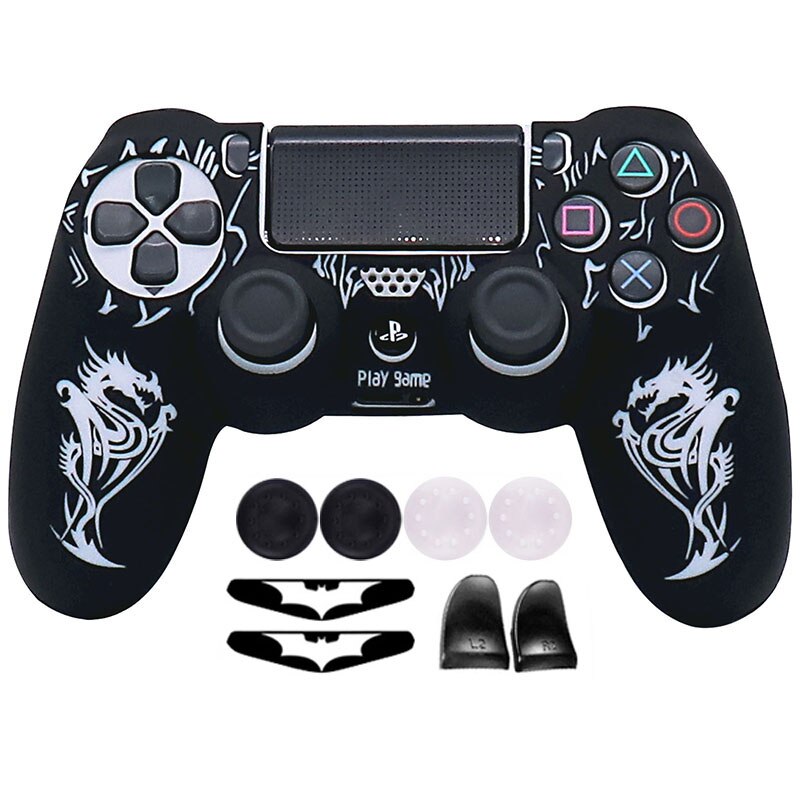 Silicone Soft Laser CarvingControl Case For PS4 Controller Skin Cases Gamepad Joystick Game Accessories Cover For Playstation 4