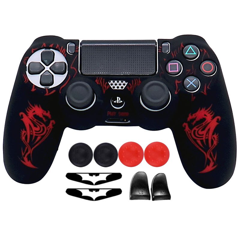 Silicone Soft Laser CarvingControl Case For PS4 Controller Skin Cases Gamepad Joystick Game Accessories Cover For Playstation 4
