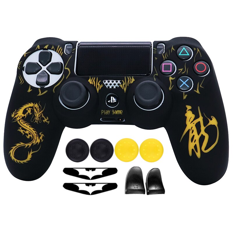 Silicone Soft Laser CarvingControl Case For PS4 Controller Skin Cases Gamepad Joystick Game Accessories Cover For Playstation 4