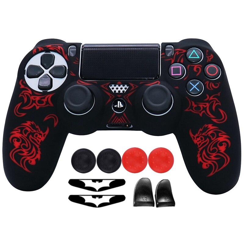 Silicone Soft Laser CarvingControl Case For PS4 Controller Skin Cases Gamepad Joystick Game Accessories Cover For Playstation 4