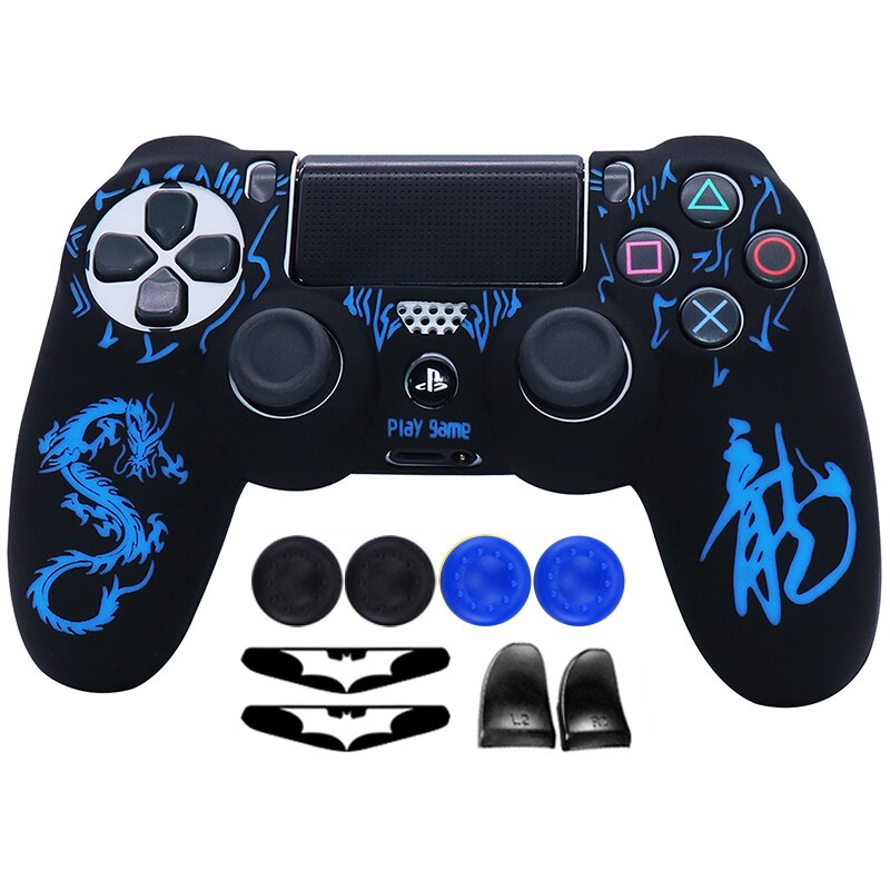 Silicone Soft Laser CarvingControl Case For PS4 Controller Skin Cases Gamepad Joystick Game Accessories Cover For Playstation 4