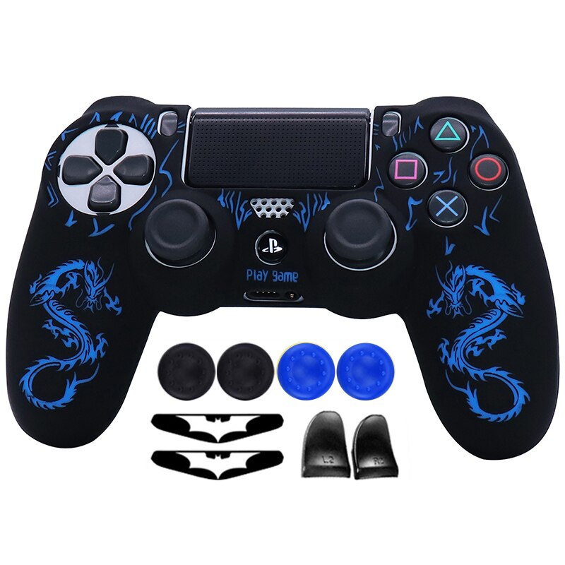 Silicone Soft Laser CarvingControl Case For PS4 Controller Skin Cases Gamepad Joystick Game Accessories Cover For Playstation 4