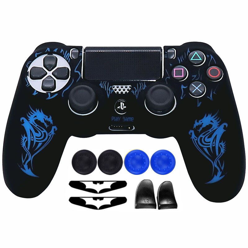 Silicone Soft Laser CarvingControl Case For PS4 Controller Skin Cases Gamepad Joystick Game Accessories Cover For Playstation 4
