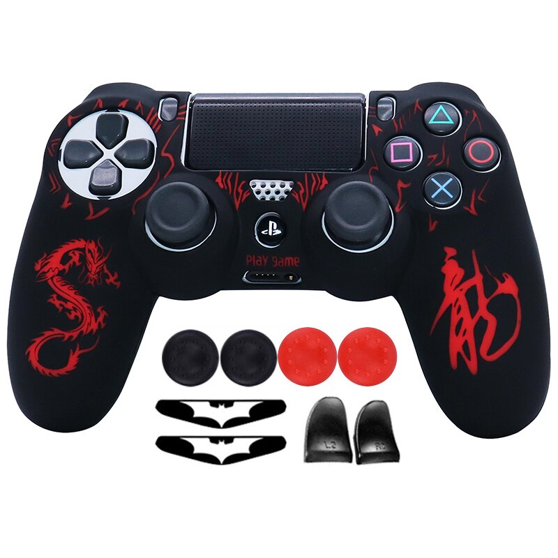 Silicone Soft Laser CarvingControl Case For PS4 Controller Skin Cases Gamepad Joystick Game Accessories Cover For Playstation 4