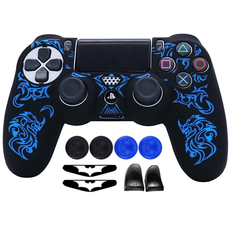 Silicone Soft Laser CarvingControl Case For PS4 Controller Skin Cases Gamepad Joystick Game Accessories Cover For Playstation 4
