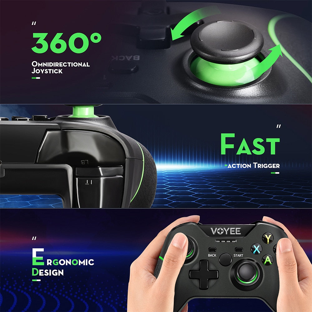 VOYEE 2.4G Wireless Gamepad for Xbox One Controller Dualshock 3 Controller for PS3 Console Gaming Joystick for PC Windows 7 8 10